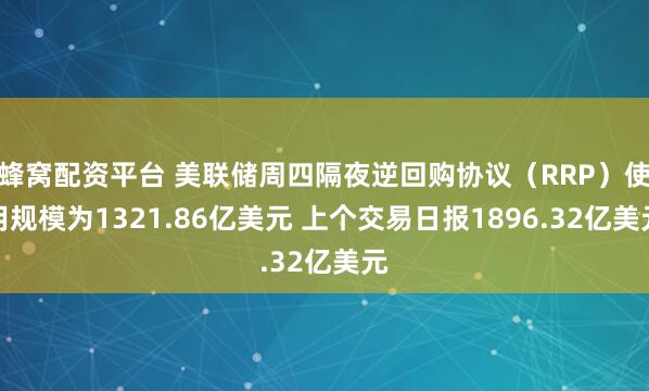 蜂窝配资平台 美联储周四隔夜逆回购协议（RRP）使用规模为1321.86亿美元 上个交易日报1896.32亿美元
