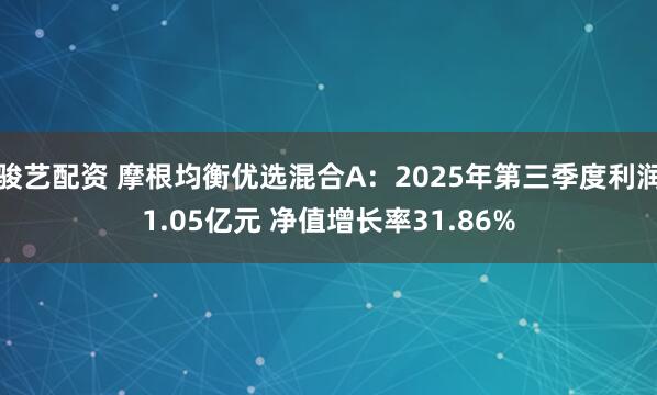 骏艺配资 摩根均衡优选混合A:2025年第三季度利润1.05亿元 净值增长率31.86%